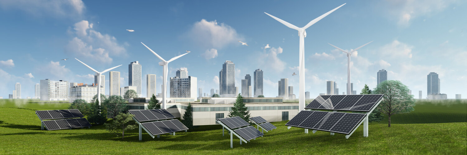 3d,Rendering,Illustration,Of,Solar,Cell,And,Wind,Turbine,Sustainable